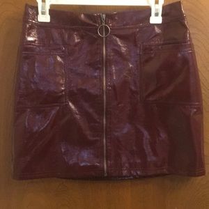 Wild Fable O-Ring Zip Up Maroon Skirt